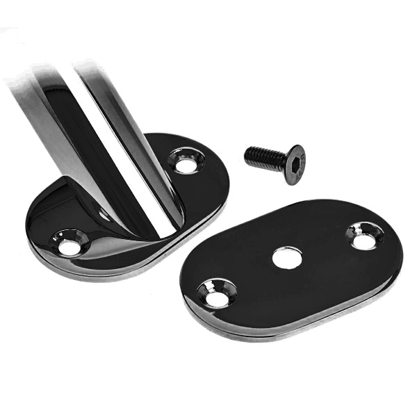 Roca oval skive sort, med skruer til gribehndtag