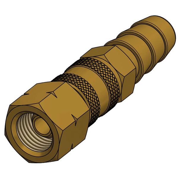 Gas quick connector 1/4″ gevind - ø10 mm sla