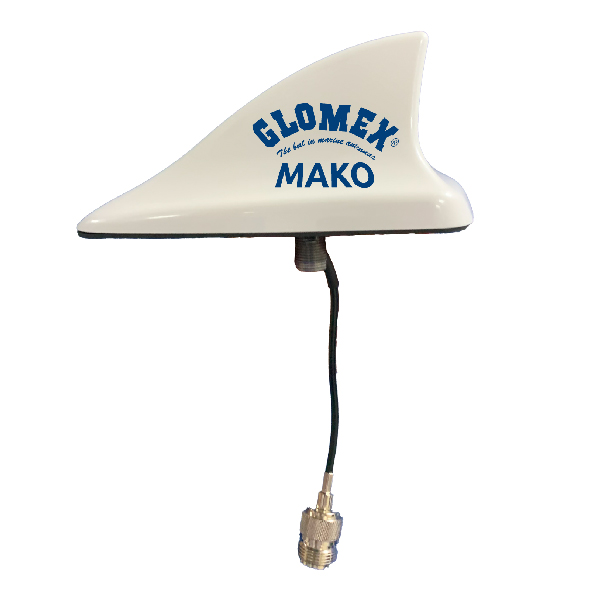 Glomex mako vhf antenne hvid, 8m kabel og stik pl2