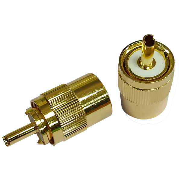 1852 vhf stik pl259 til 6mm kabel, lodning, guldbe