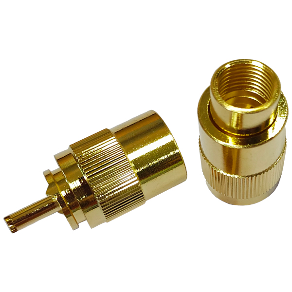 1852 vhf stik pl259 til 10mm kabel, lodning, guldb