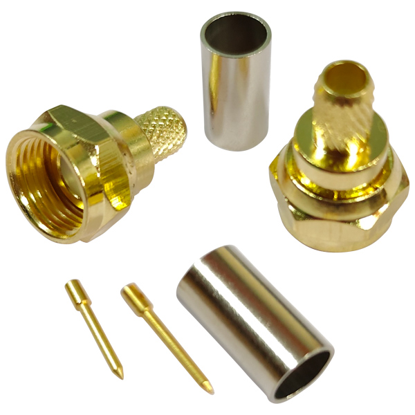 1852 f hanstik til 6mm kabel (rg58), guldbelagt, c
