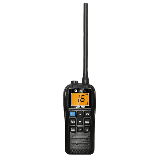 Tideon vhf m73, h�ndholdt, flyder ip67, 5w med bor