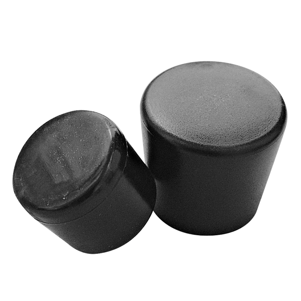 Endeprop, udvendig, sort pvc til rr 22mm, 2 stk.