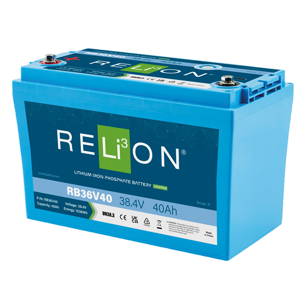 Relion batteri lifepo4 rb36v40, 40ah 38,4v