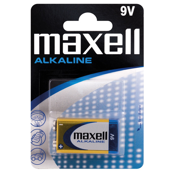Maxell alkaline 9v /6lr61 batteri - 1 stk.