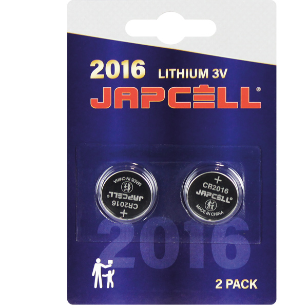 Japcell cr2016 3v lithium batteri 2 stk