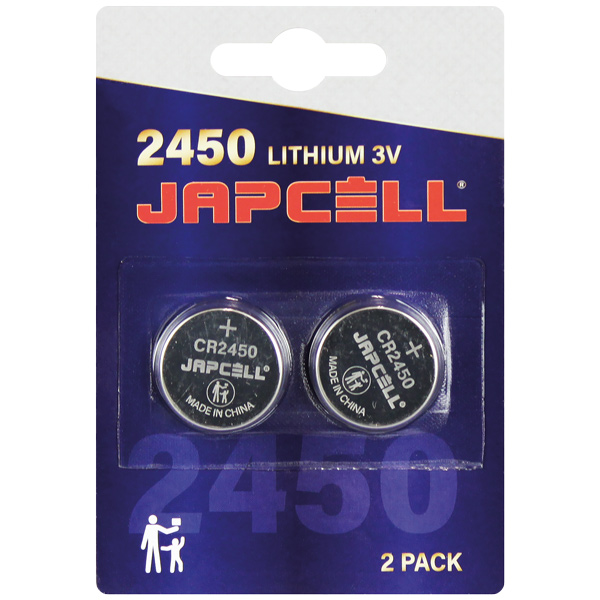 Japcell cr2450 3v lithium batteri 2 stk