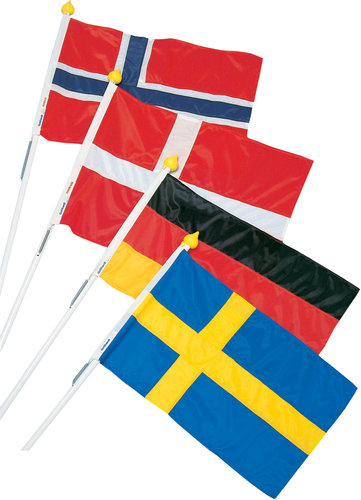 Adela facadeflagsæt norge, flag 70 cm.