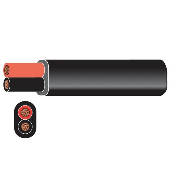 1852 marinekabel flad rd/sort 2x0,75mm2 30m