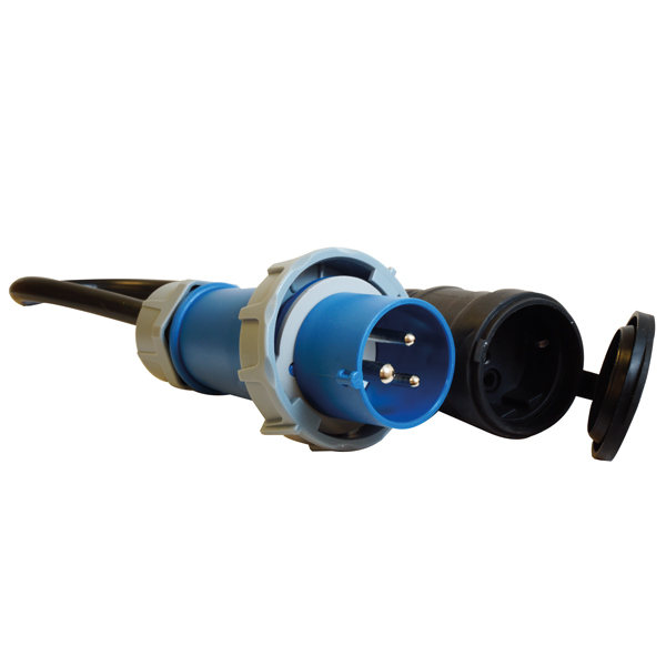 1852 cee 220v han ip67 til schuko hun - 2,5mm2 kab