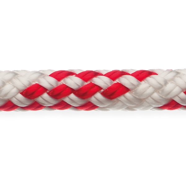 Robline sirius 300 fald/skde, 12mm hvid/rd - 1 m