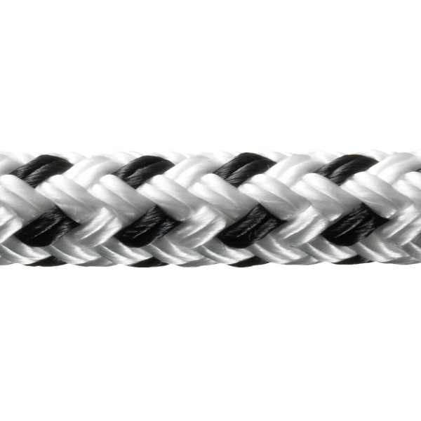 Robline rio fortjningsline, 14mm hvid/sort  - 1 m