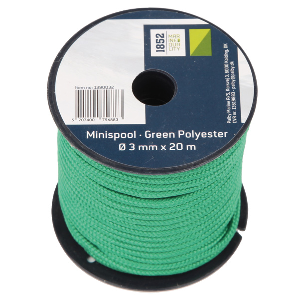 1852 minirulle grn polyester 3mm x 20m 9stk/pk