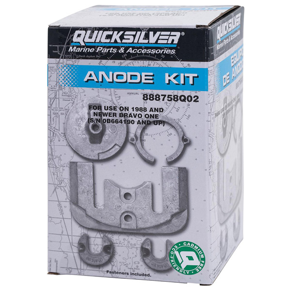 Quicksilver 888758q02 aluminium anode kit til merc