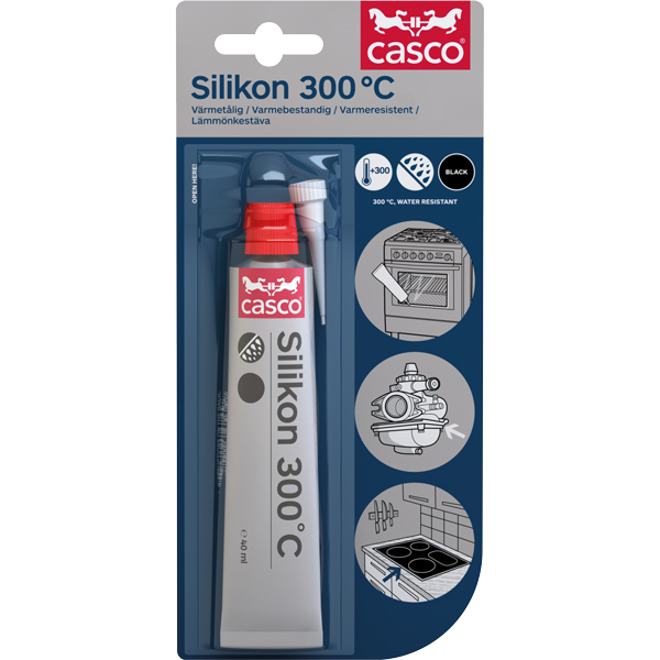 Casco silikon 300°c sort flydende pakning 40 ml.