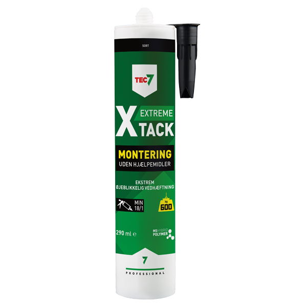 Tec7 x-tack konstruktionslim 290 ml patron sort