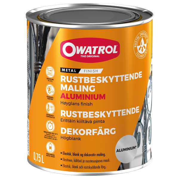 Owatrol rustbeskyttende maling aluminium, 0.75l