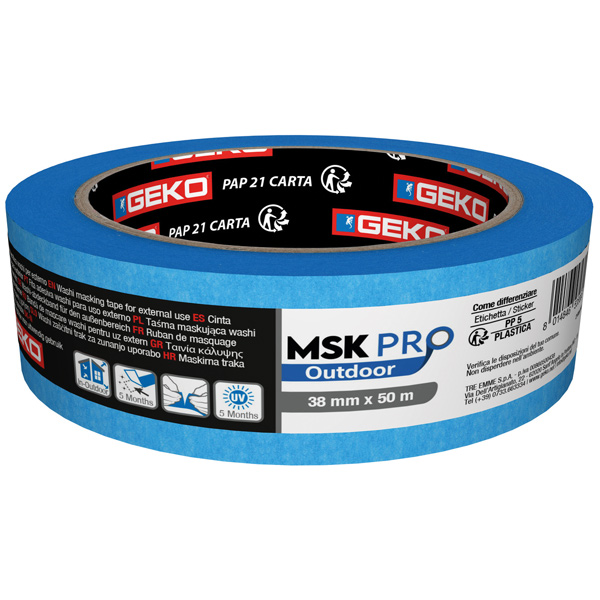 Geko pro outdoor bl� afd�kningstape, 5 mdr uvr. 50