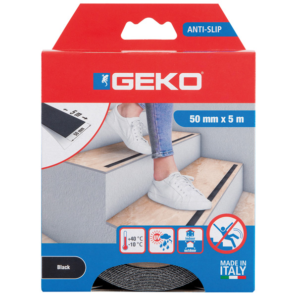 Geko skridsikker tape 50mm x 5 m sort