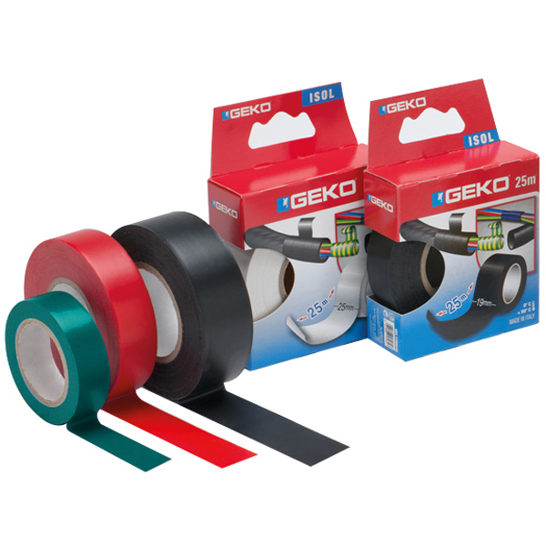 Geko isoleringstape 15mm x 10 meter r�d