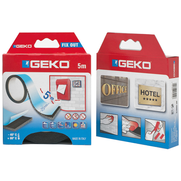 Geko fix out dobbeltsidet tape 25mm x 5m
