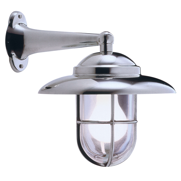 V�glampe med gitter/sk�rm forkromet - klart glas e