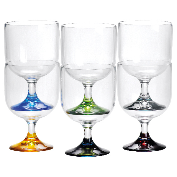 Mb vin glas med farvet bund, stablebar 7 cm 200 m