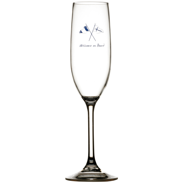 Mb welcome on board champagne glas ø5cm h25cm 236m