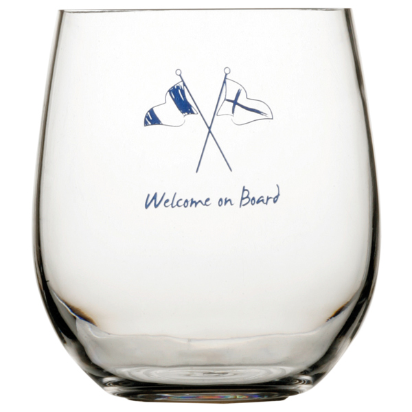 Mb welcome on board vandglas ø9 cm h10 cm 414 ml. 